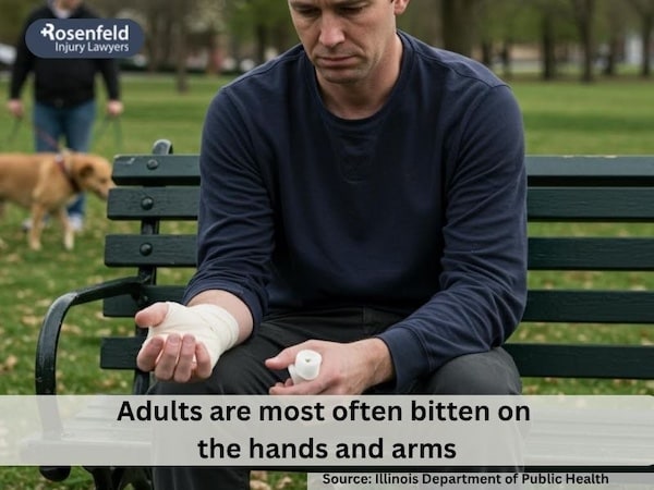 Common areas for dog attack injuries