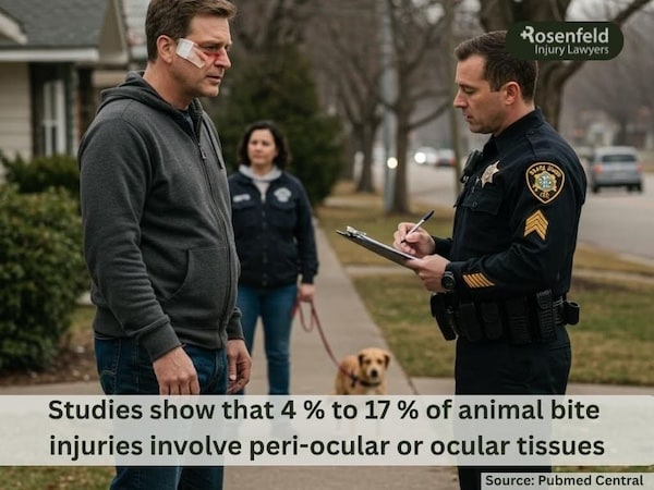 Dog attack injuries to the eyes