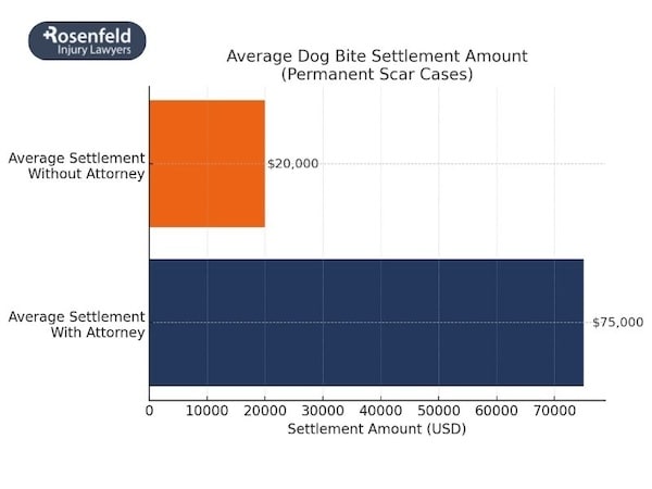 Which dog bite scars are more noticeable compared to others?