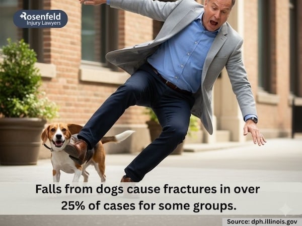 Dog attack causing fall injuries