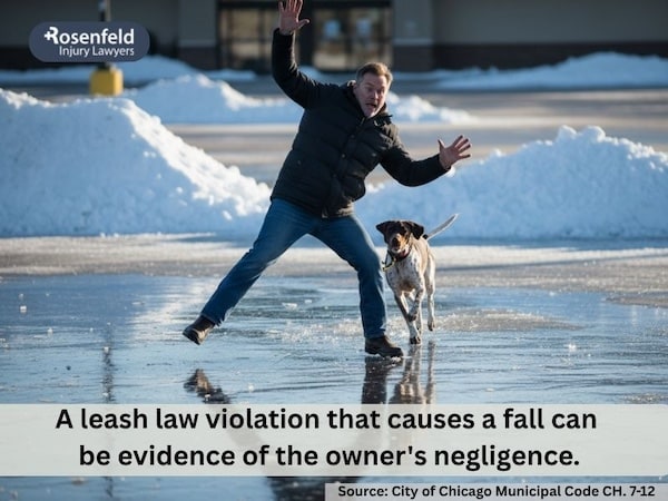 recover compensation for fall involving dogs